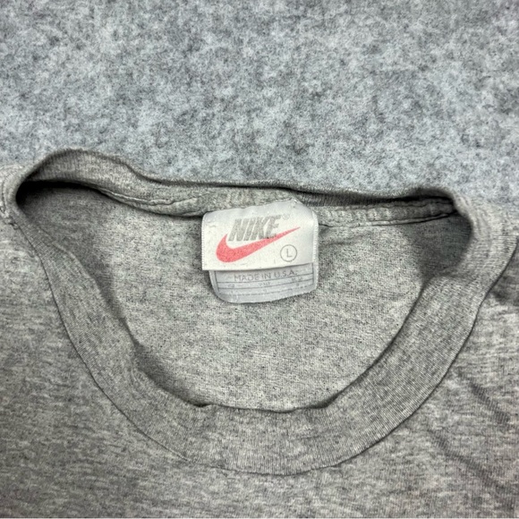 Vintage Nike T Shirt Mens Large Gray Boxy Crew Neck Short Sleeve T‎ Made In USA - Picture 5 of 9